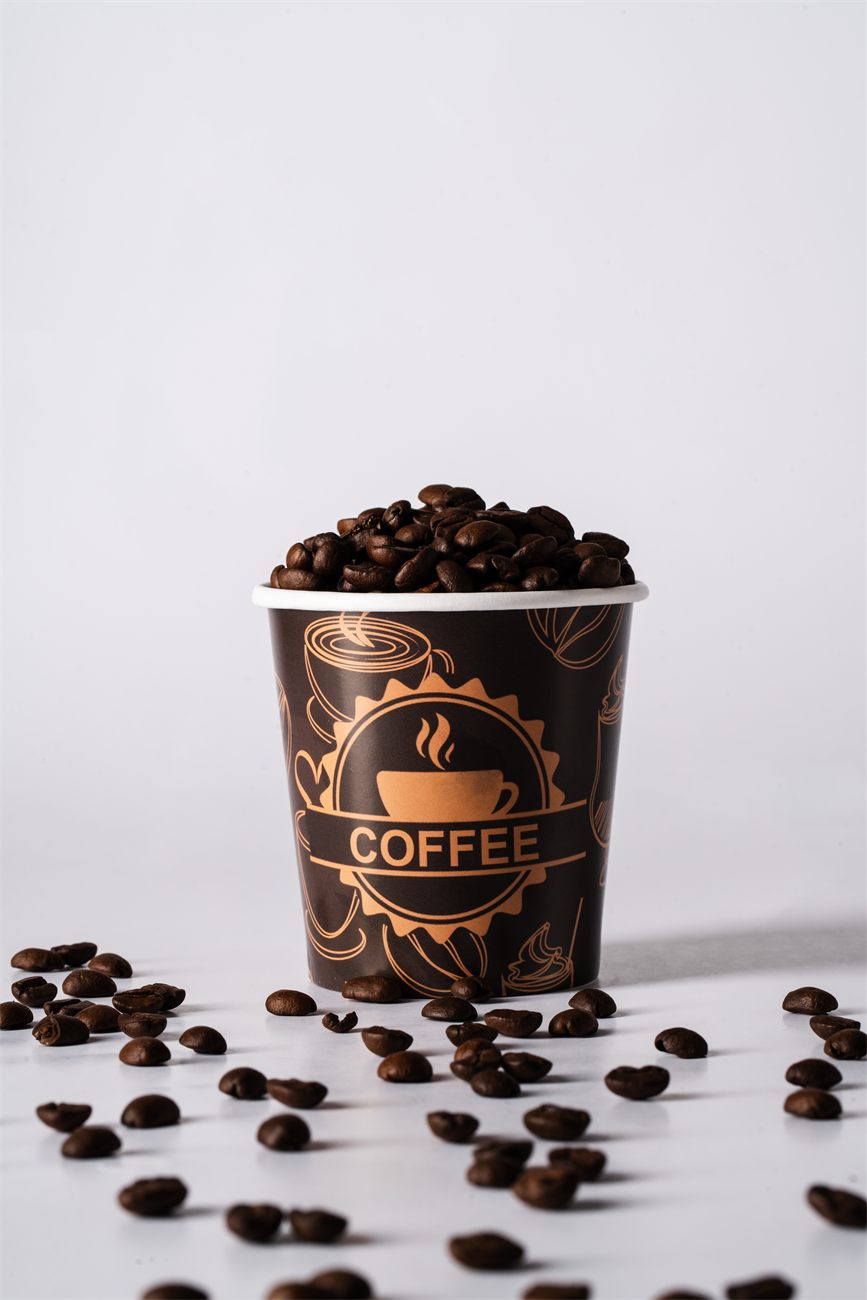 Copo de papel personalizado com estampa completa temática de café